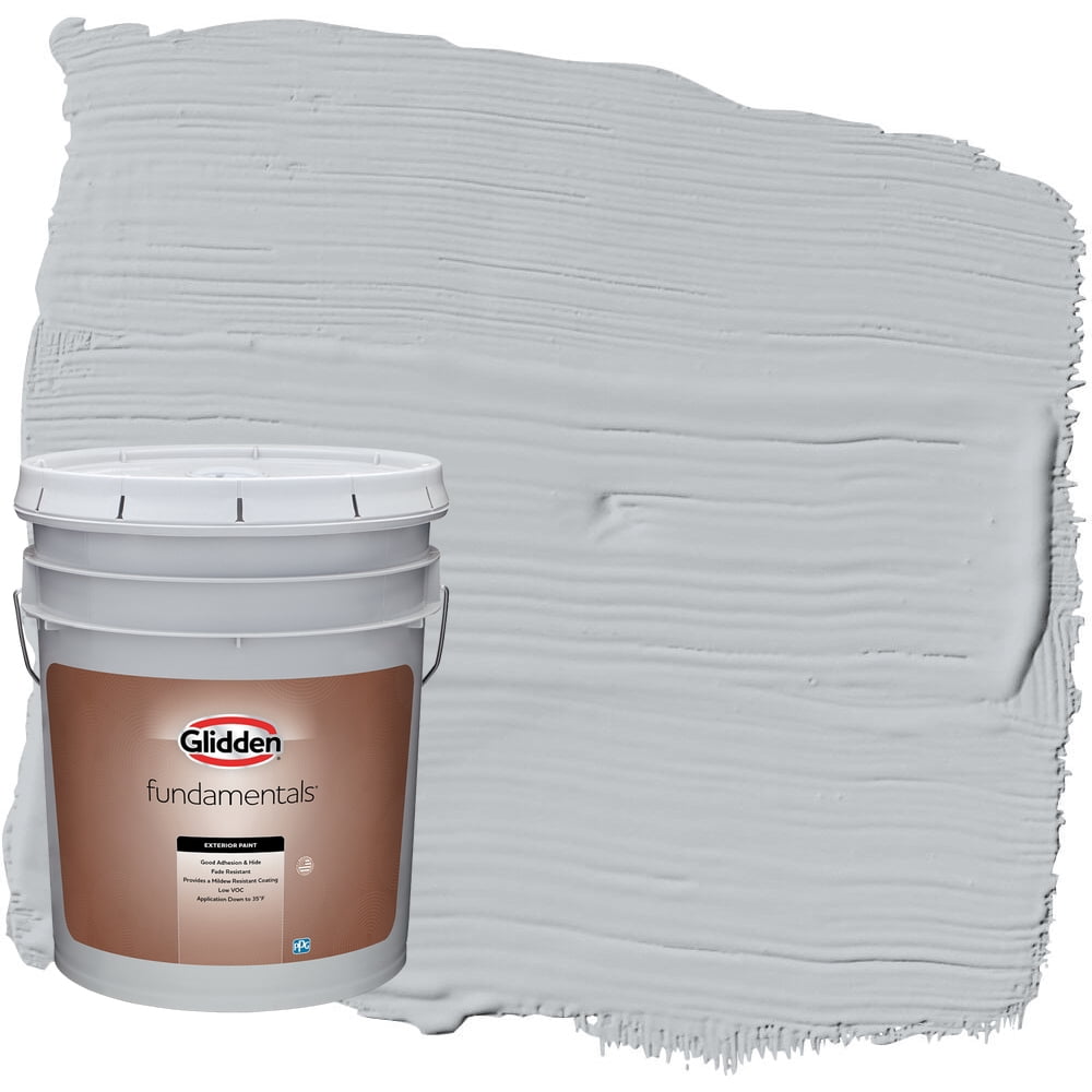 Glidden Fundamentals Train / Gray Flat Exterior Paint, 5 Gallon