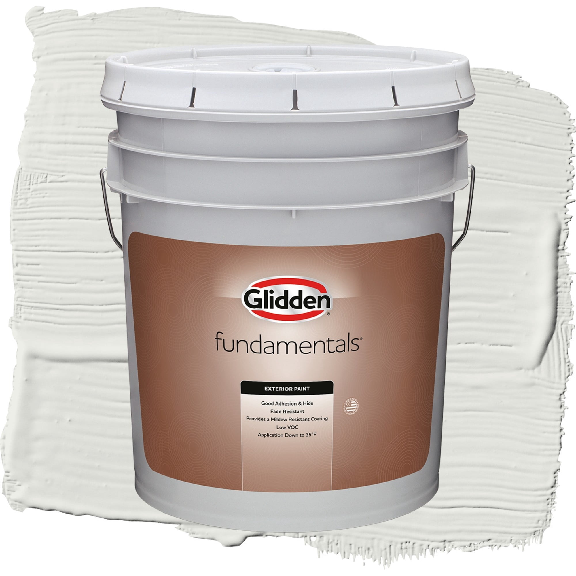 Glidden Fundamentals Tundra Frost / Grey, Satin Exterior Paint, 5 Gallon