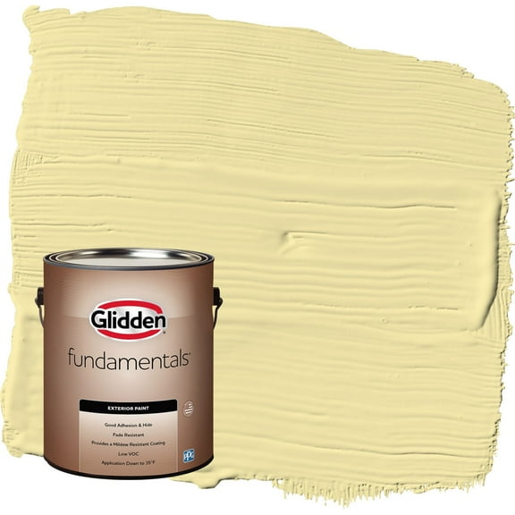 Glidden Fundamentals Turning Oakleaf / Yellow Flat Exterior Paint, 1 Gallon