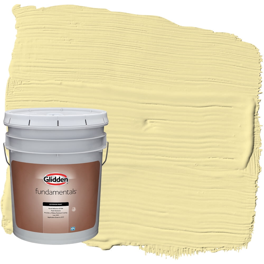 Glidden Fundamentals Turning Oakleaf / Yellow Flat Exterior Paint, 5 Gallon