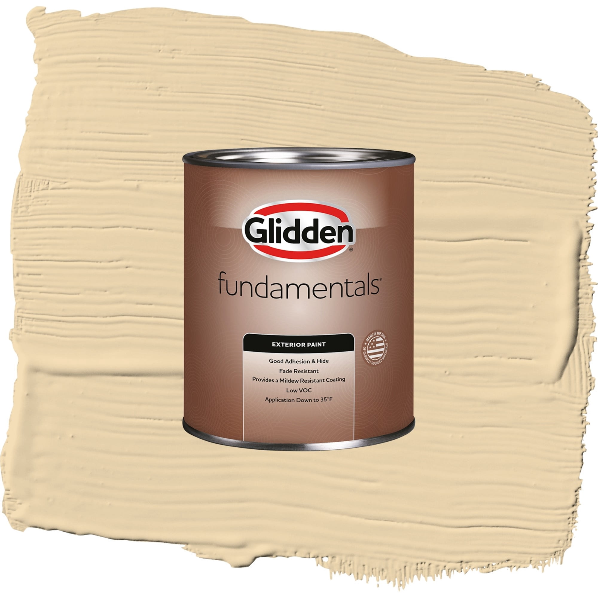 Glidden Fundamentals Tuscan Bread / Beige, Flat Exterior Paint, 1 Quart