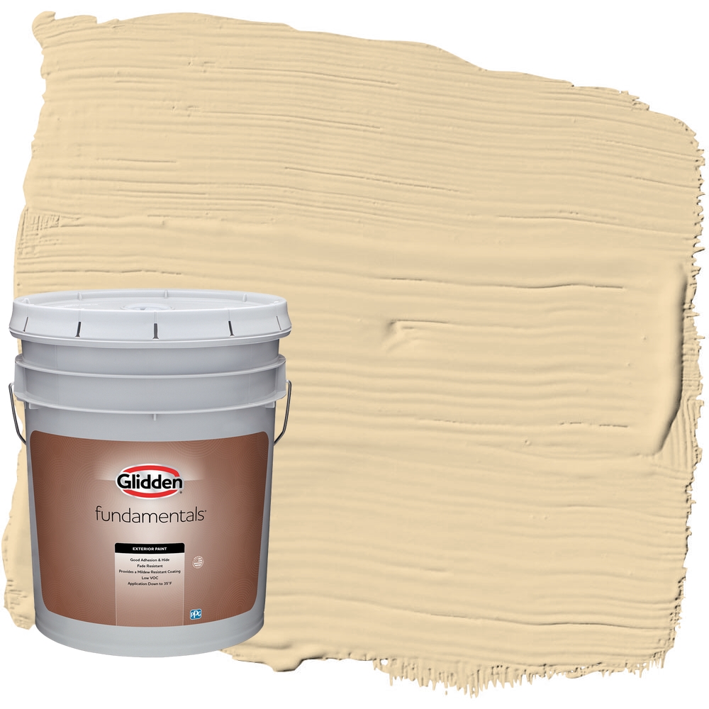 Glidden Fundamentals Exterior Paint Tuscan Bread / Beige, Satin, 5 Gallons