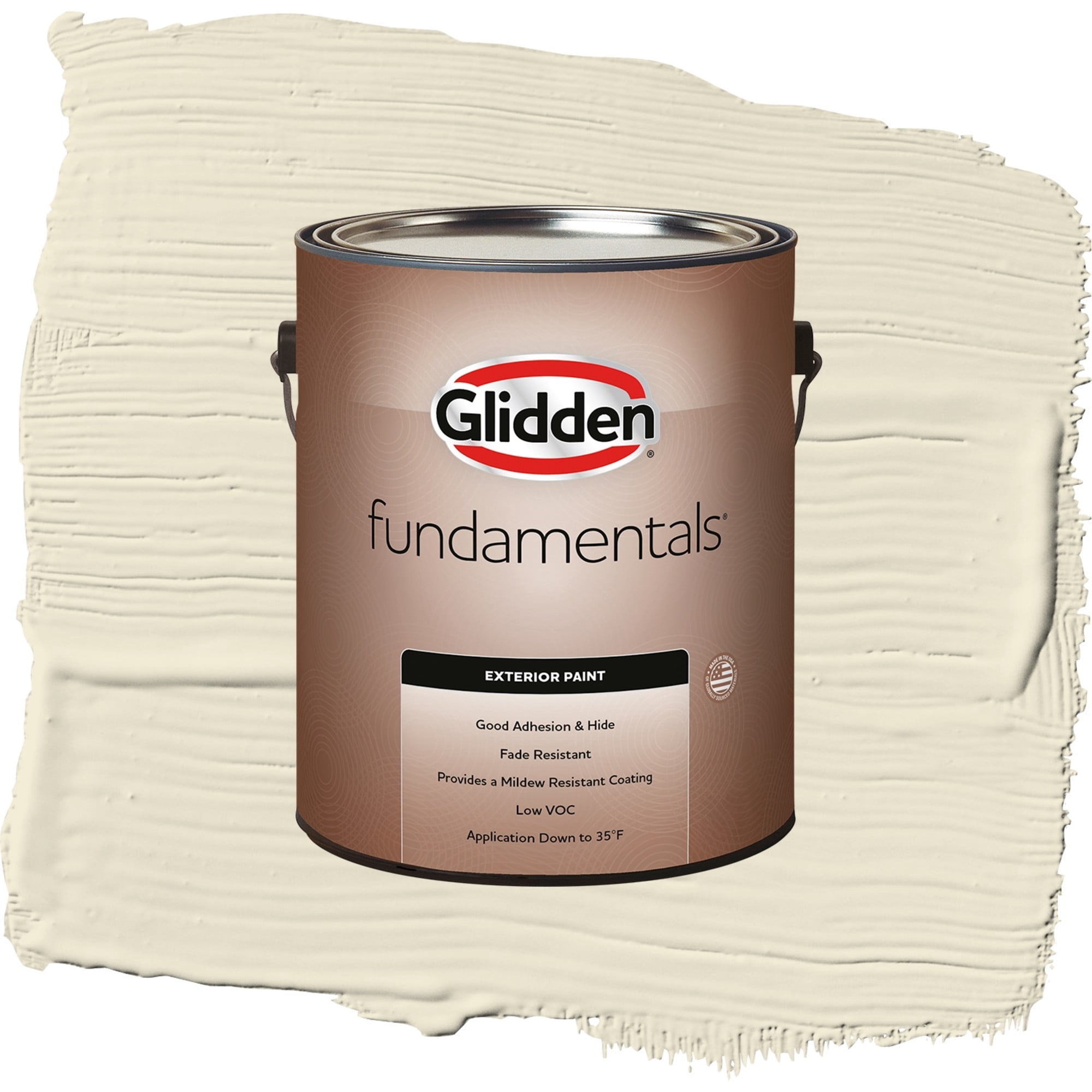 Glidden Fundamentals Vanilla Love / Off-White Semi-Gloss Exterior Paint, 1 Gallon