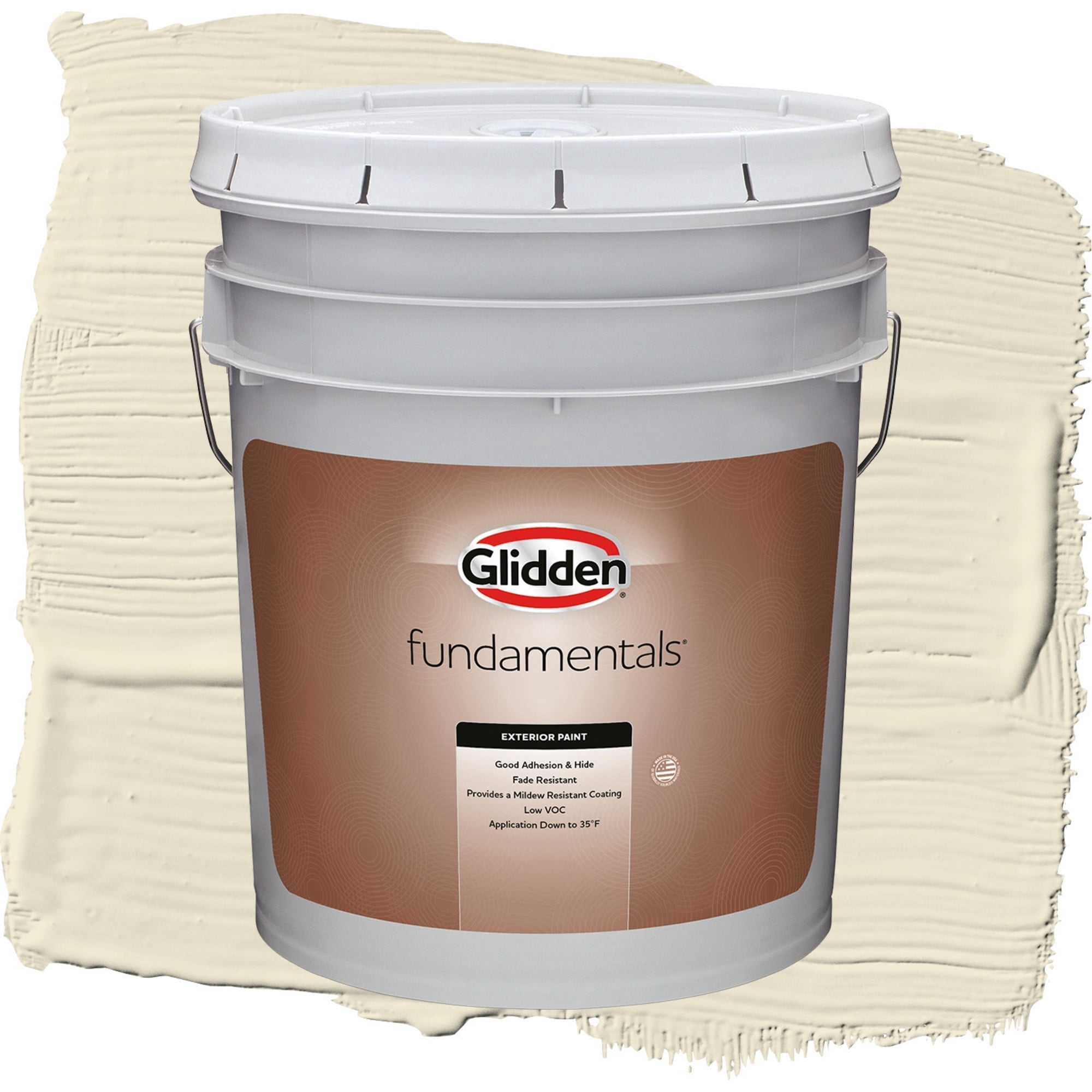 Glidden Fundamentals Vanilla Love / Off-White Semi-Gloss Exterior Paint, 5 Gallon