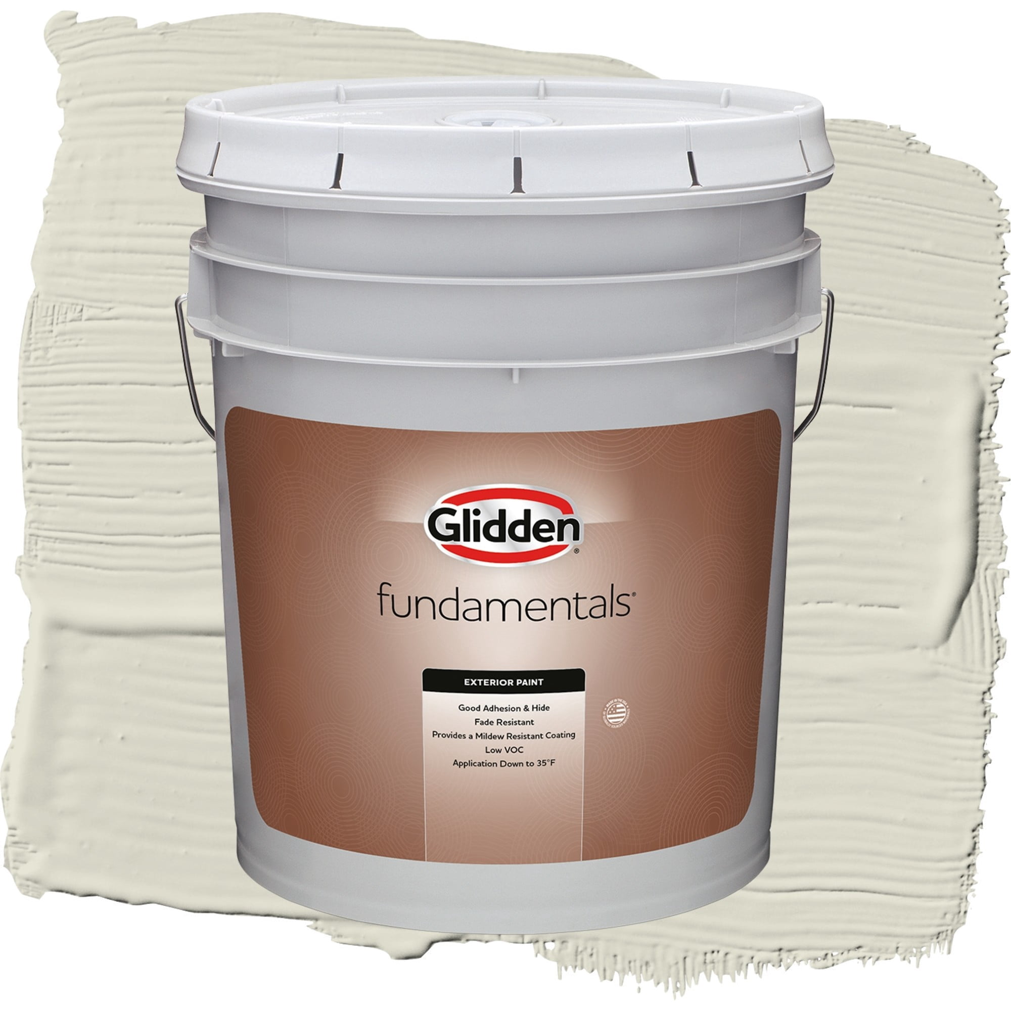 Glidden Fundamentals Veil Of Dusk / Gray, Flat Exterior Paint, 5 Gallon