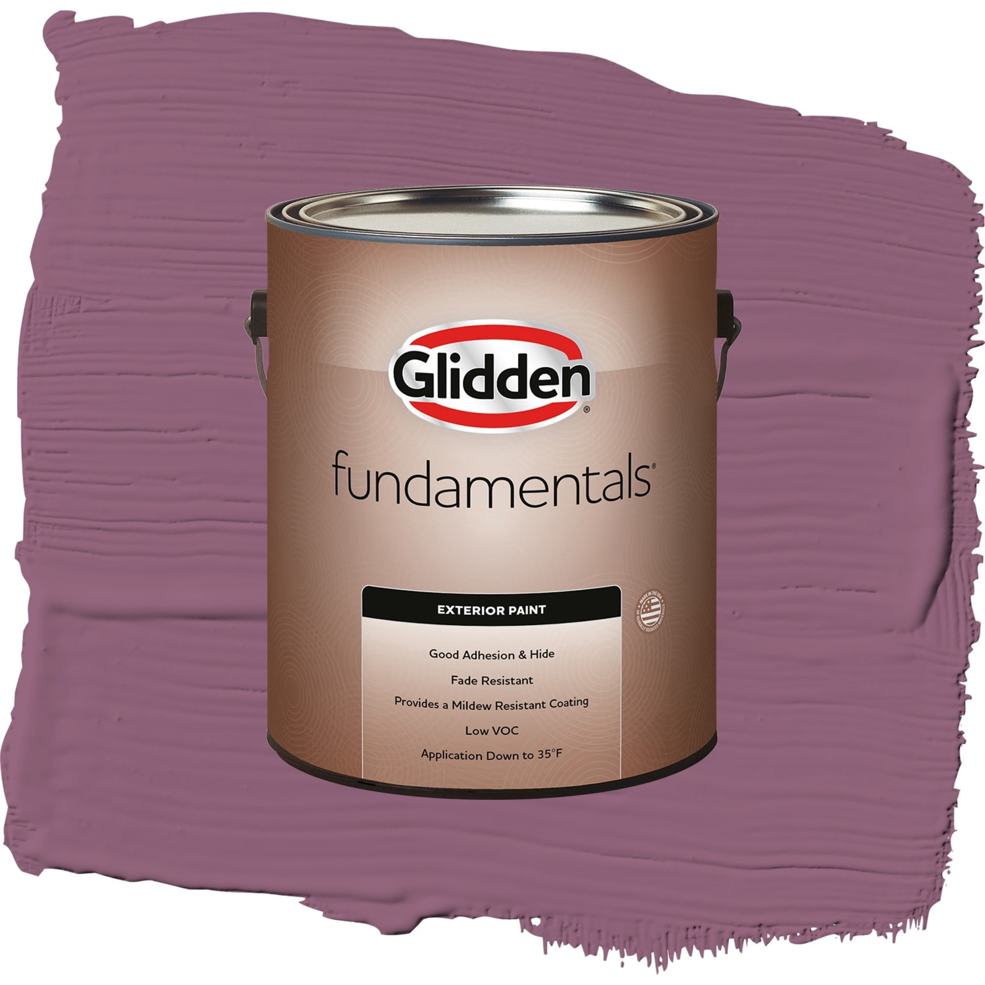 Glidden Fundamentals Victorian Plum Satin Exterior Paint and Primer, 1 Gallon