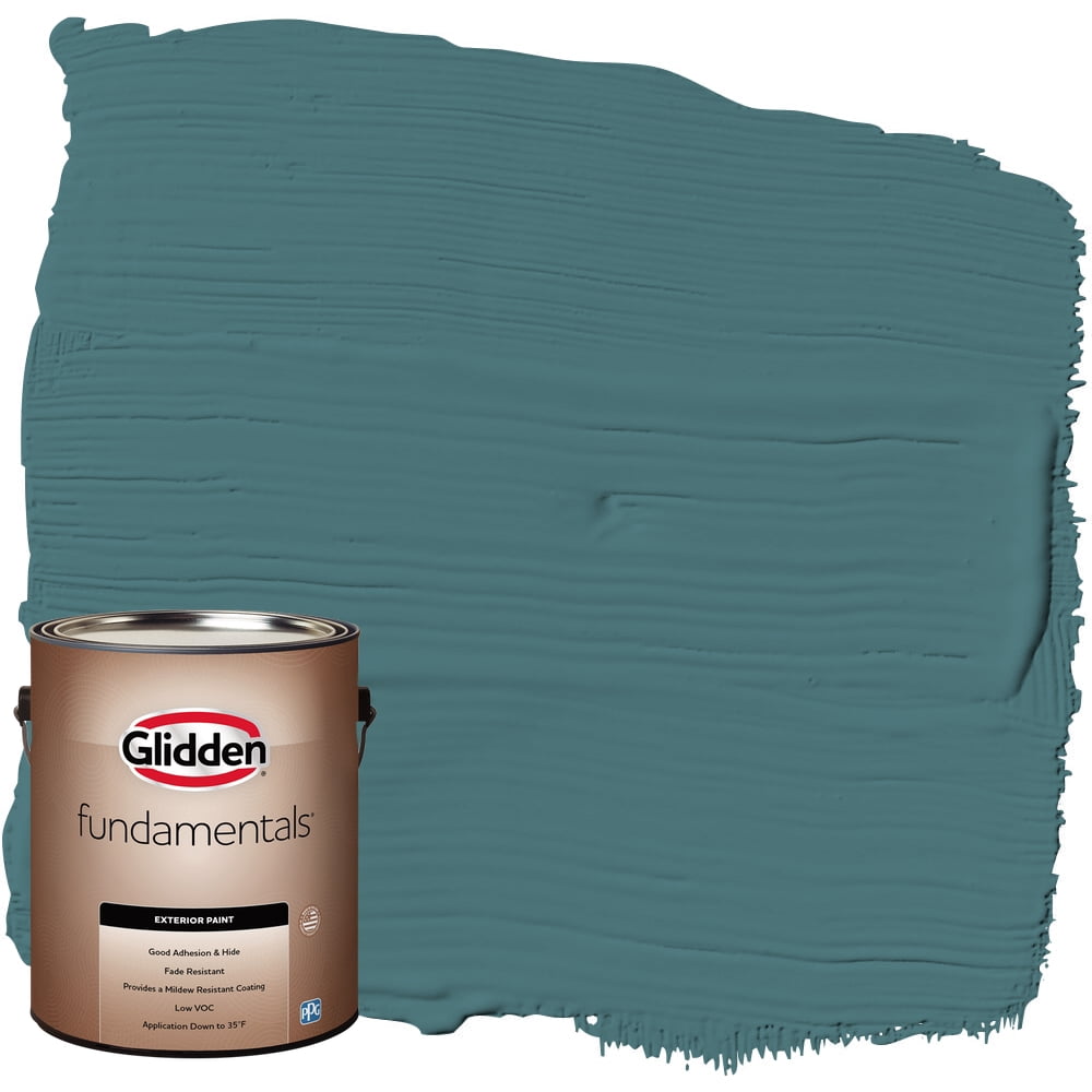 Glidden Fundamentals Vining Ivy / Green, Semi-Gloss Exterior Paint, 1 Gallon