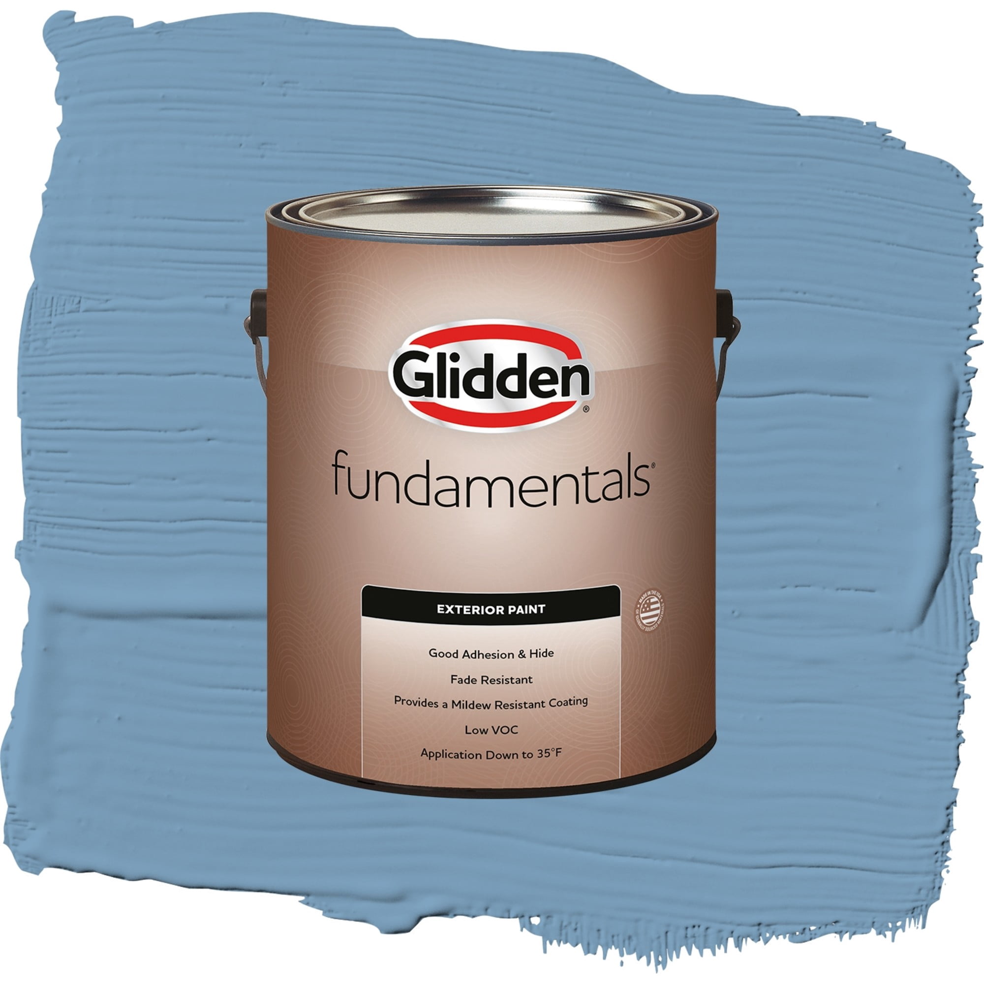 Glidden Fundamentals Walden Pond / Blue, Flat Exterior Paint, 1 Gallon