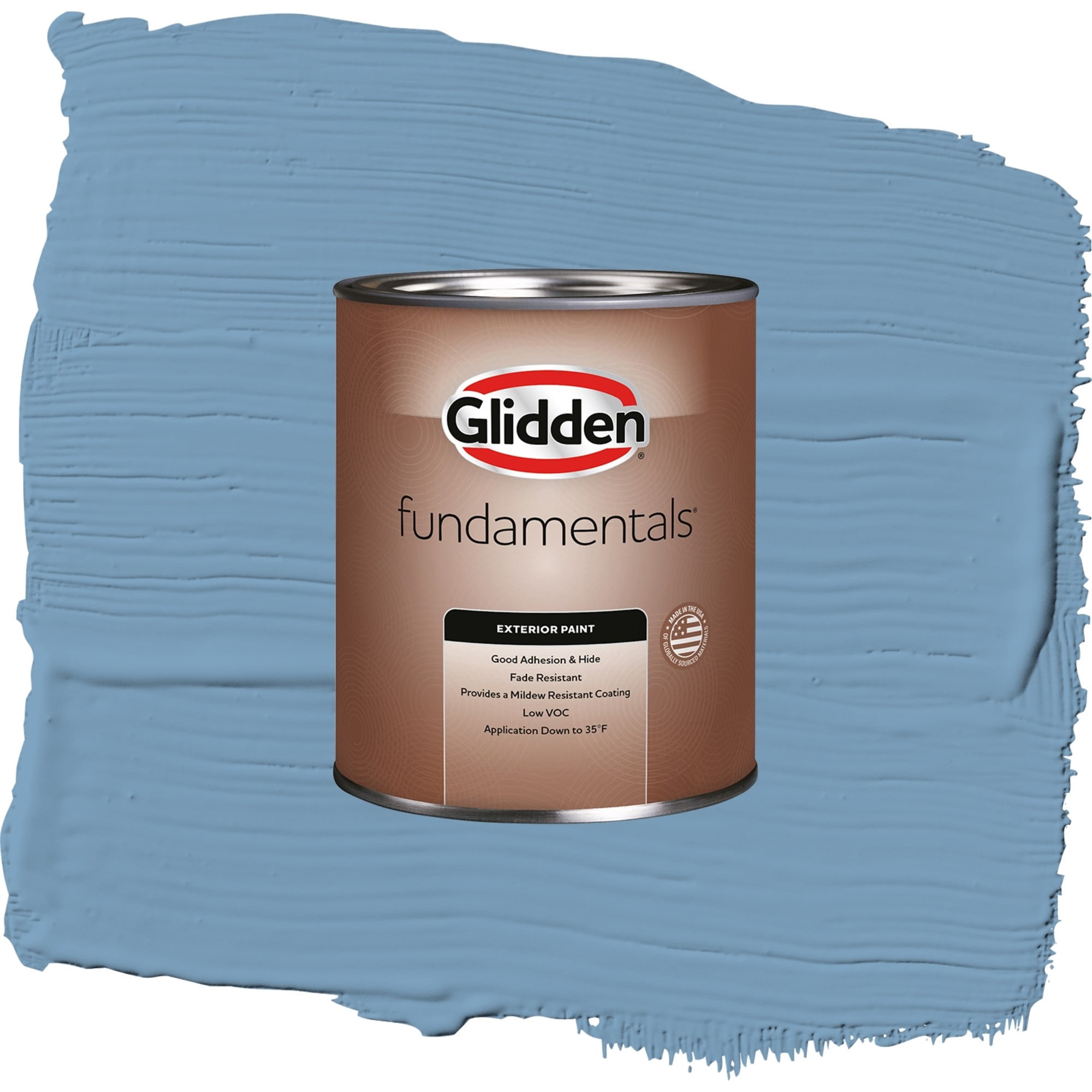 Glidden Fundamentals Walden Pond / Blue, Satin Exterior Paint, 1 Quart
