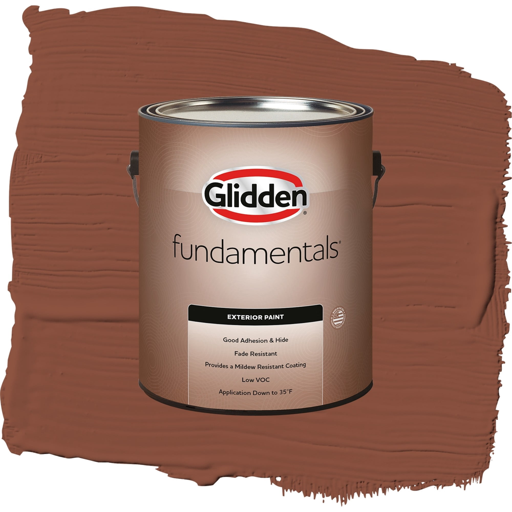 Glidden Fundamentals Warm Wassail / Orange, Semi-Gloss Exterior Paint, 1 Gallon