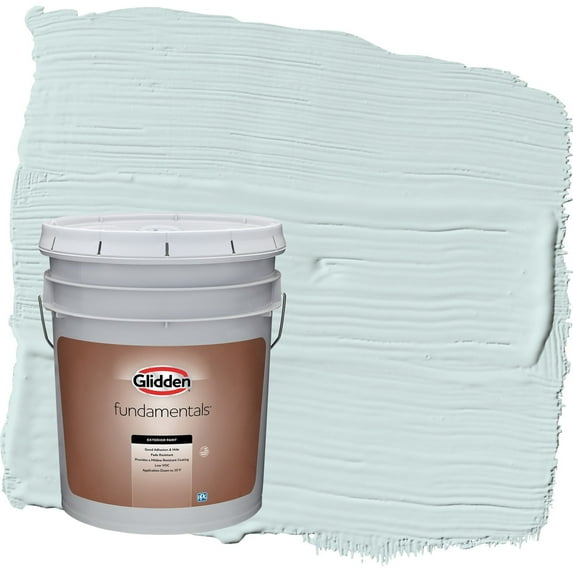 Glidden Fundamentals Watery Blue / Aqua Semi-Gloss Exterior Paint, 5 Gallon