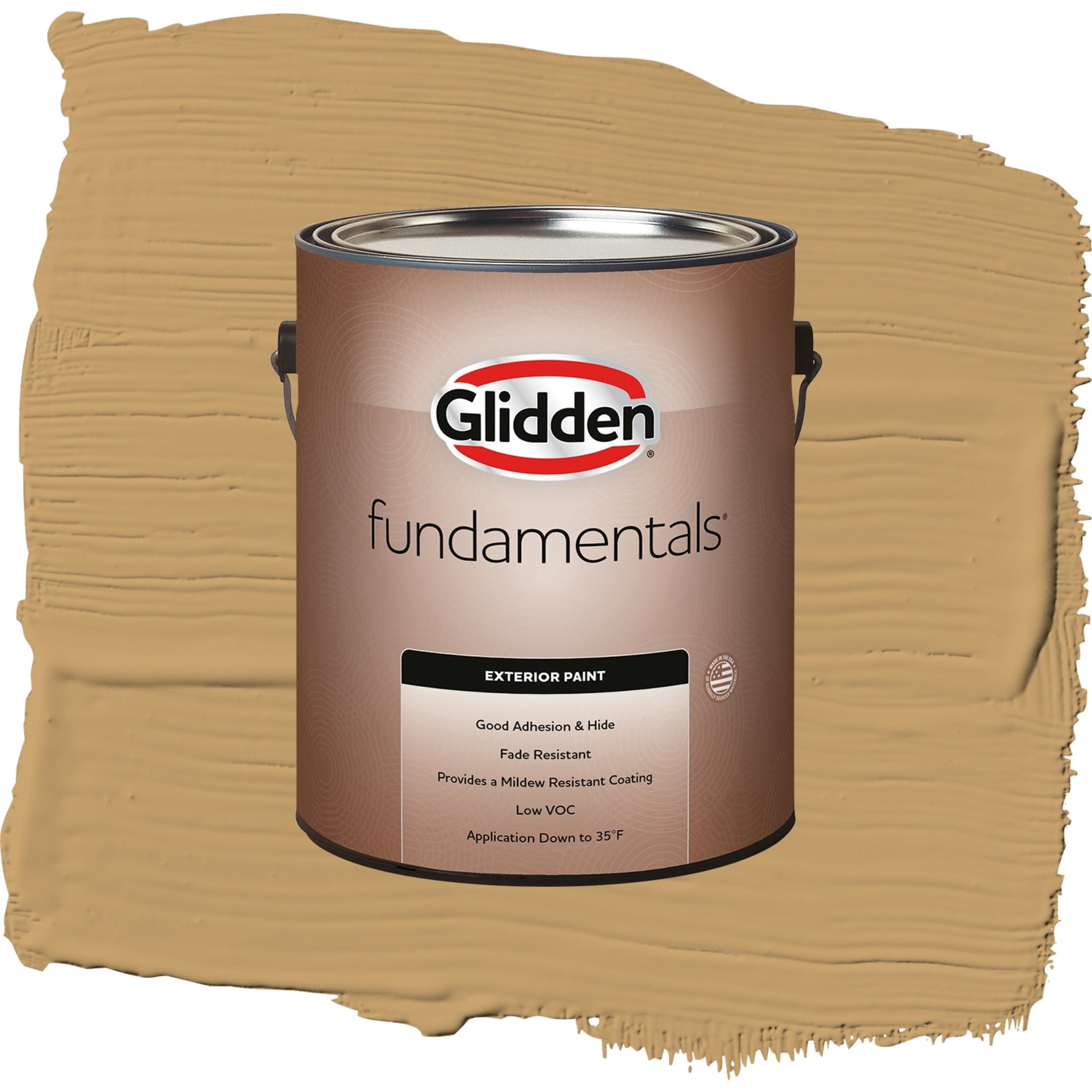 Glidden Fundamentals Welcome Home / Yellow, Semi-Gloss Exterior Paint, 1 Gallon
