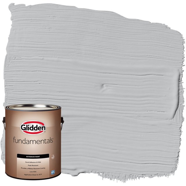 Glidden Fundamentals Exterior Paint Whirlwind / Gray, Flat, 1 Gallon