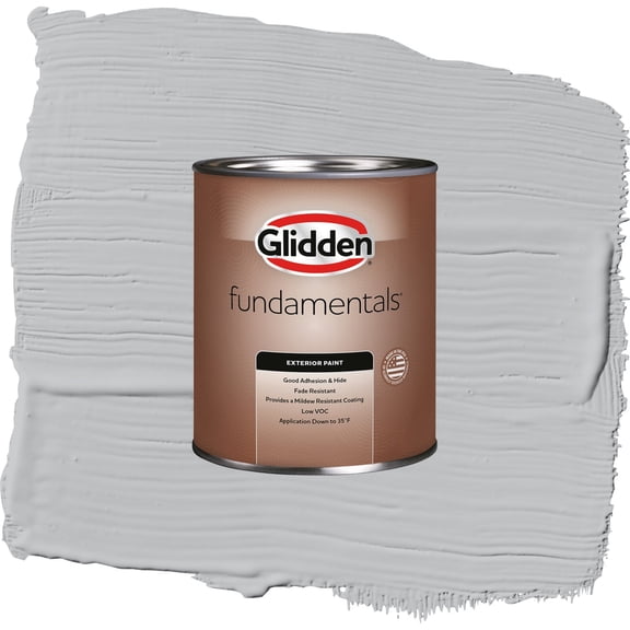Glidden Fundamentals Whirlwind / Gray, Flat Exterior Paint, 1 Quart