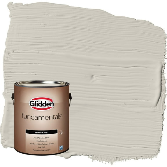 Glidden Fundamentals Whiskers / Gray Flat Exterior Paint, 1 Gallon