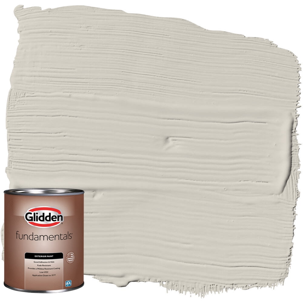 Glidden Fundamentals Exterior Paint Whiskers / Gray, Satin, 1 Quart
