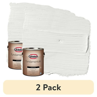 (2 pack) Glidden Fundamentals Exterior Paint White, Flat, 1 Gallon