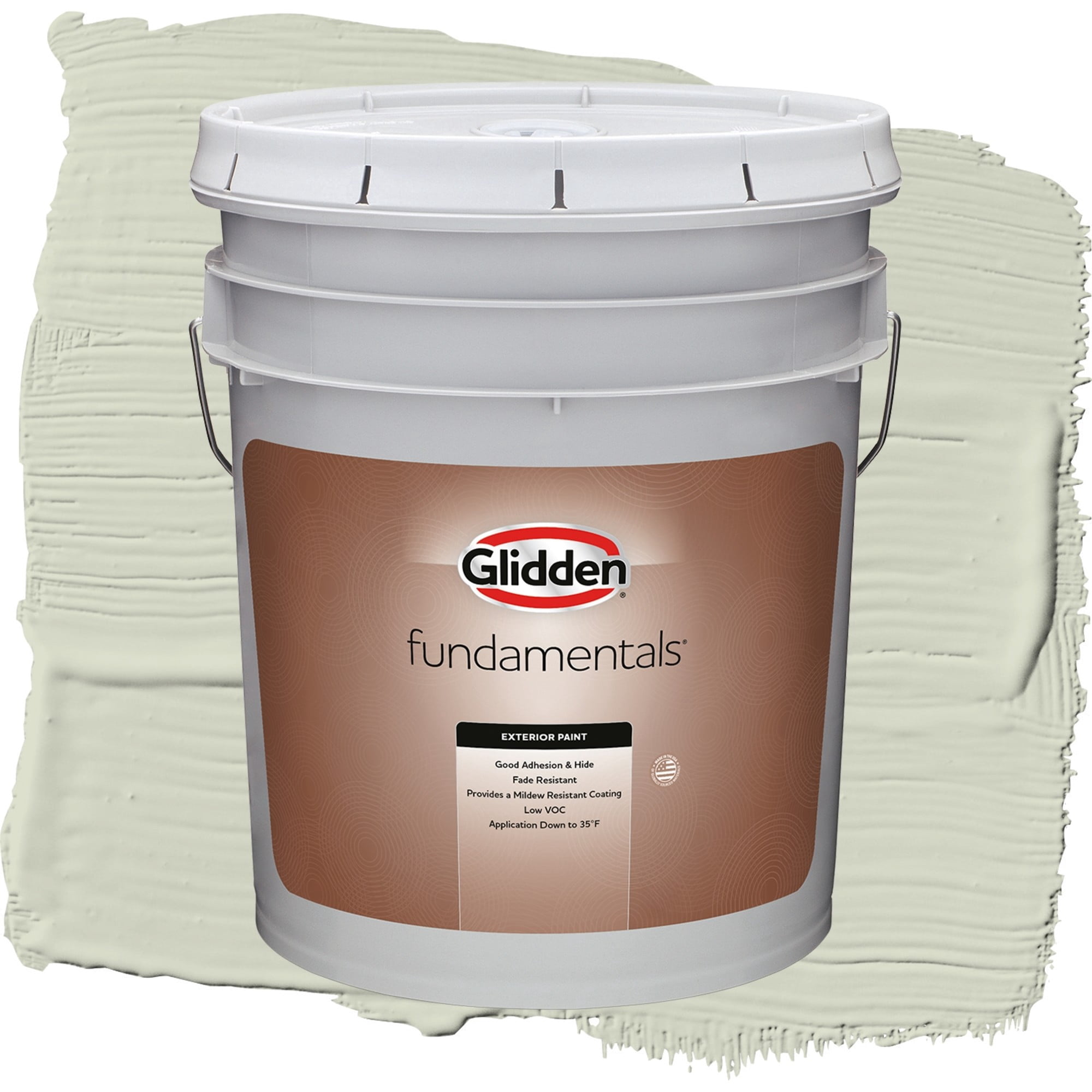 Glidden Fundamentals White Sage / Green, Flat Exterior Paint, 5 Gallon