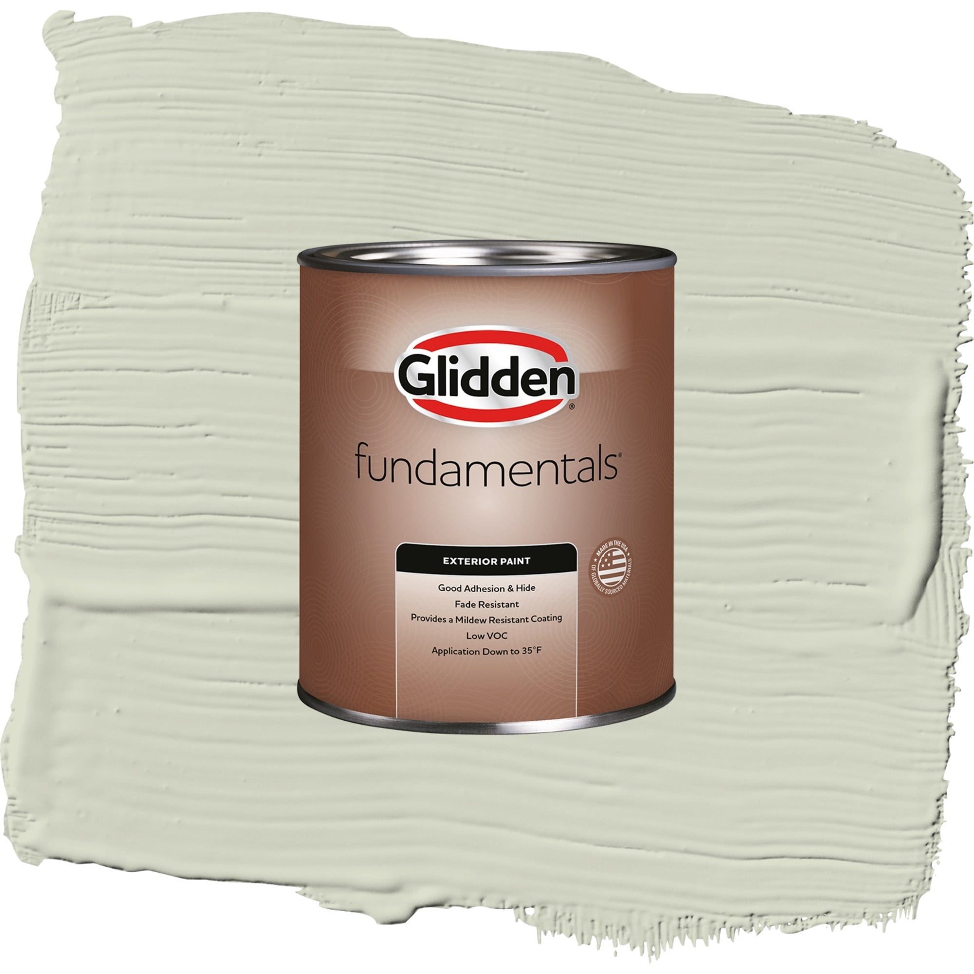 Glidden Fundamentals White Sage / Green, Satin Exterior Paint, 1 Quart