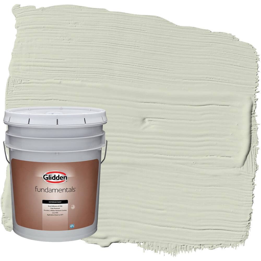 Glidden Fundamentals Exterior Paint White Sage / Green, Semi-Gloss, 5 Gallons