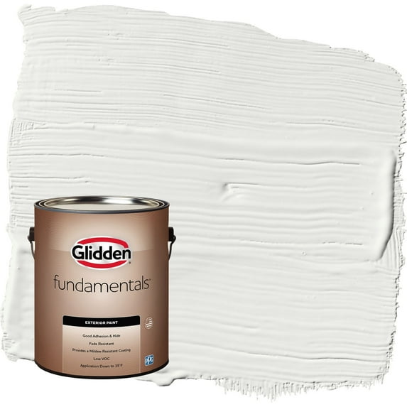 Glidden Fundamentals Grab-N-Go White Satin Exterior Paint, 1 Gallon
