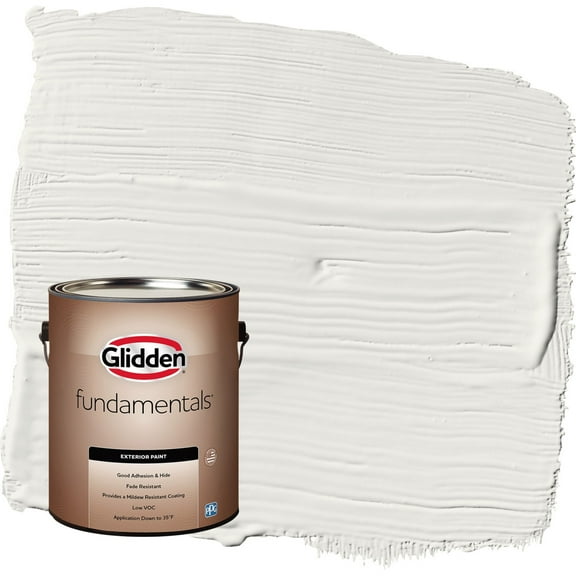 Glidden Fundamentals Willow Springs / White Flat Exterior Paint, 1 Gallon