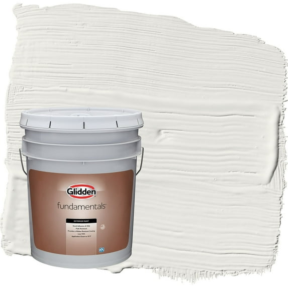 Glidden Fundamentals Willow Springs / White Satin Exterior Paint, 5 Gallon