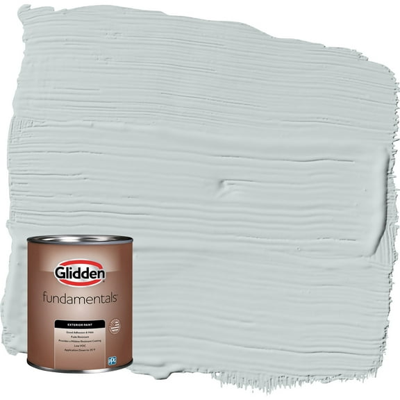 Glidden Fundamentals Winter Chill / Gray Flat Exterior Paint, 1 Quart