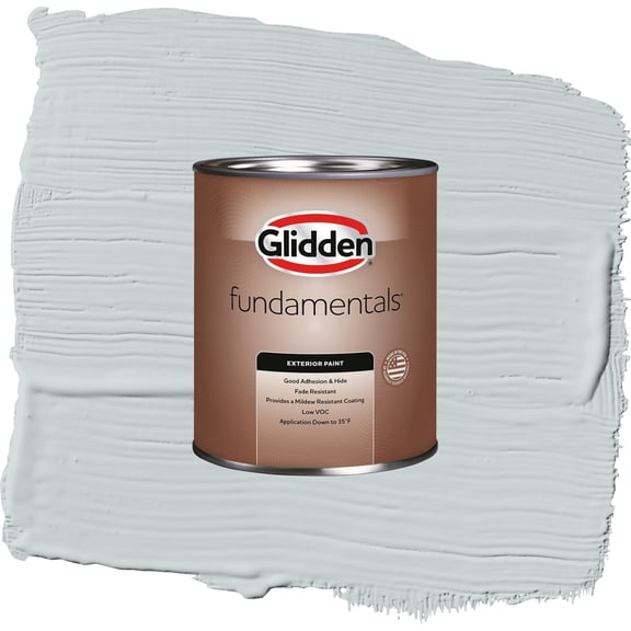 Glidden Fundamentals Winter Chill / Gray, Flat Exterior Paint, 1 Quart