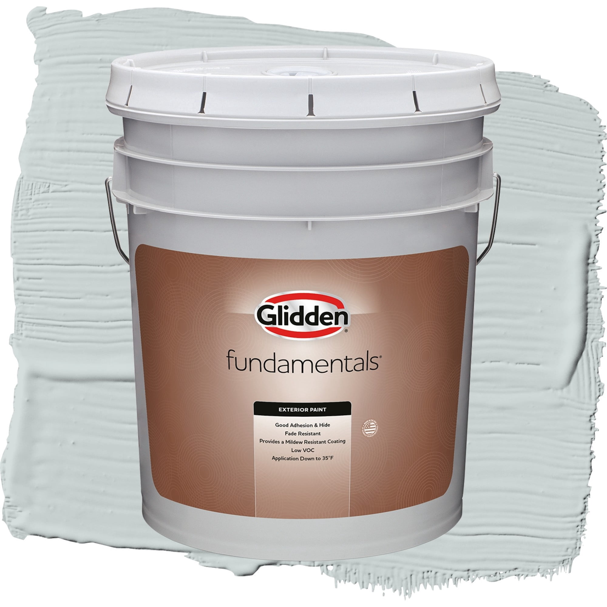Glidden Fundamentals Winter Chill / Gray, Flat Exterior Paint, 5 Gallon