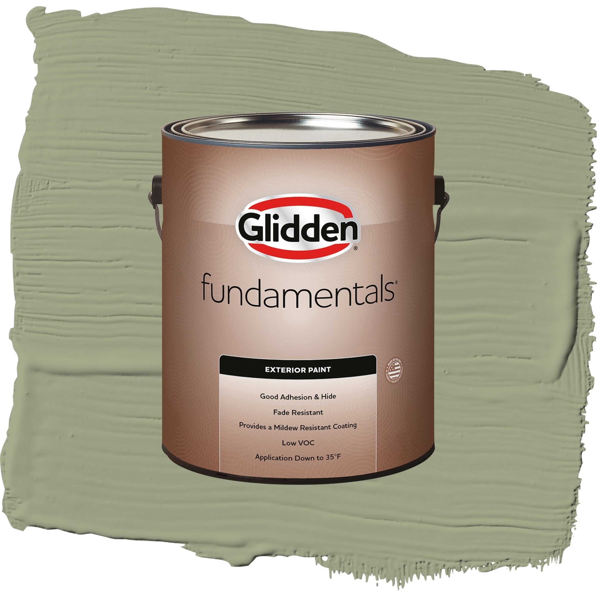 Glidden Fundamentals Zebra Grass / Green, Satin Exterior Paint, 1 Gallon