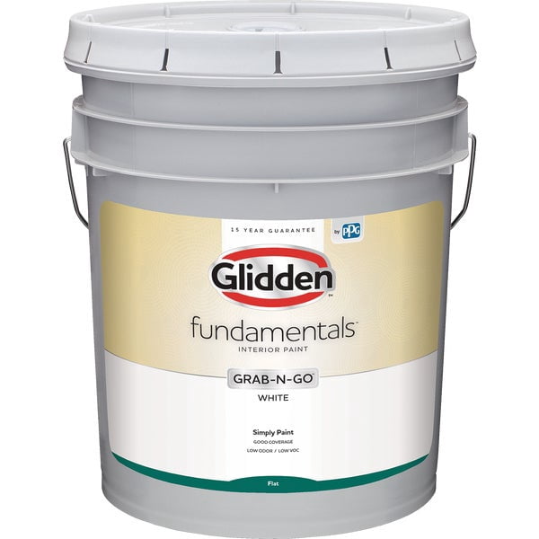 Glidden Fundamentals Grab-N-Go White Flat 5 Gallon
