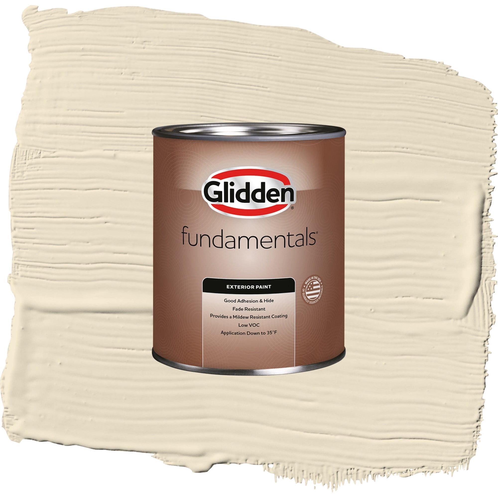 Glidden Fundamentals Heavy Cream / Beige, Satin Exterior Paint, 1 Quart