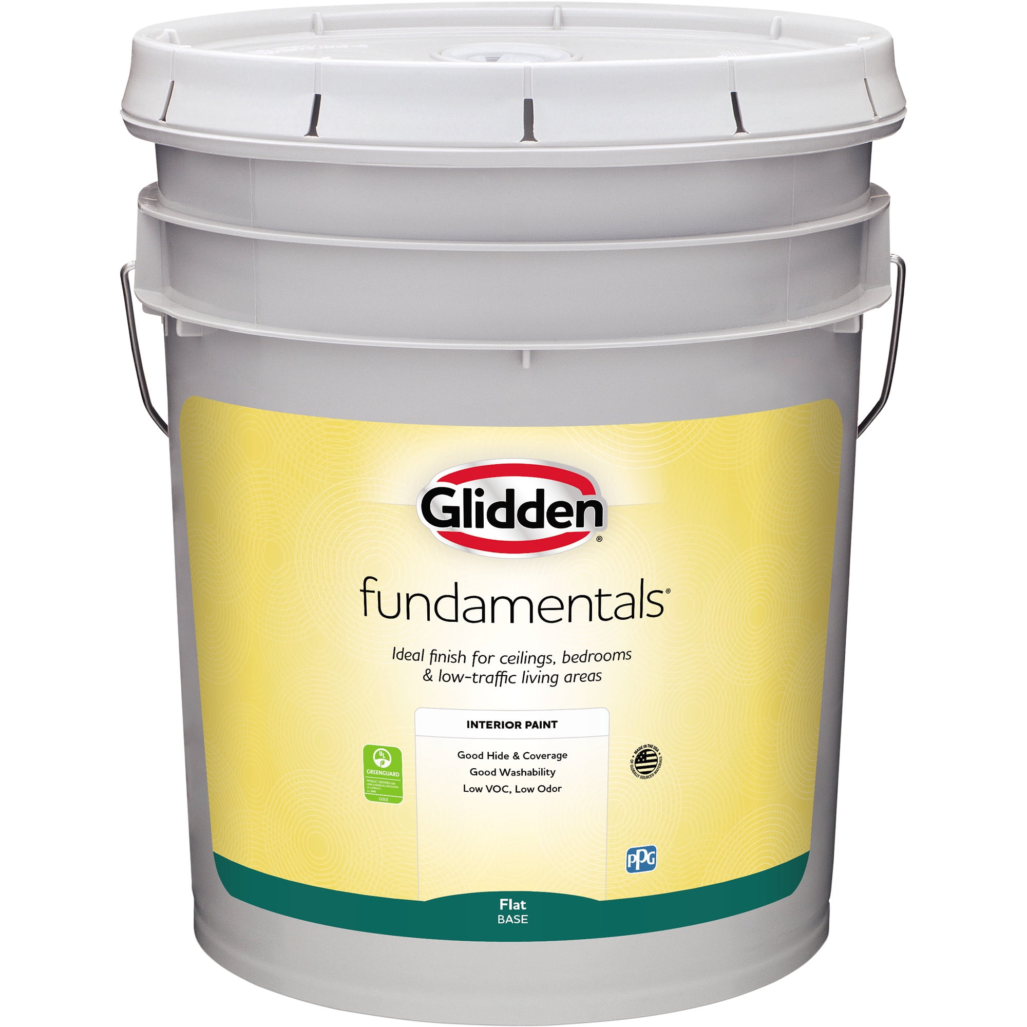 Glidden Fundamentals After the Storm / Gray Flat Interior Paint, 5 Gallon