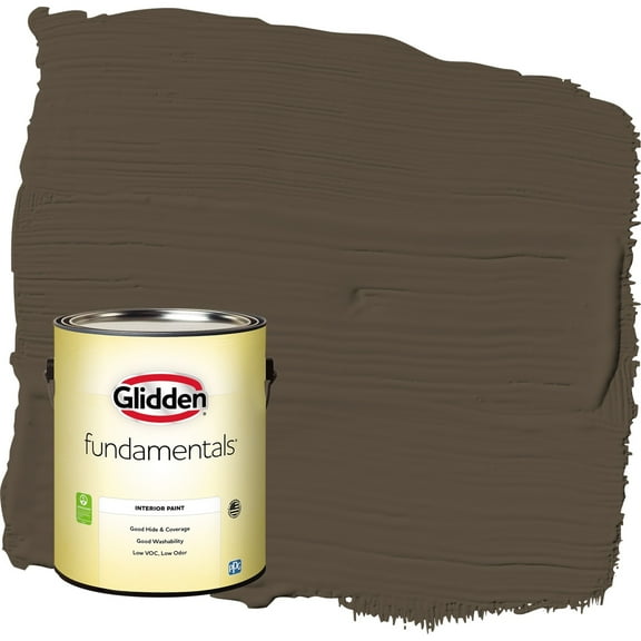Glidden Fundamentals Afternoon Tea / Brown Flat Interior Paint, 1 Gallon