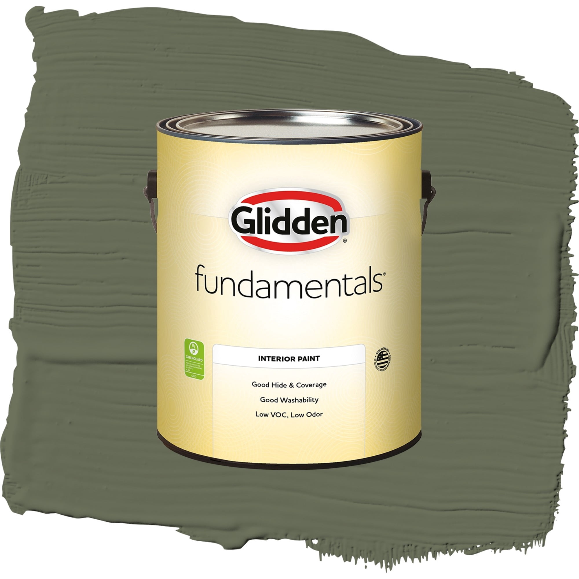 Glidden Fundamentals All About Olive / Green, Flat Interior Paint, 1 Gallon