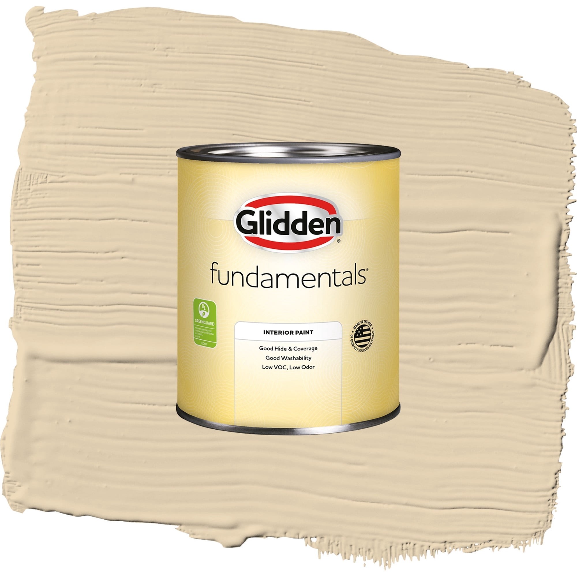 Glidden Fundamentals Almond Cream / Beige, Semi-Gloss Interior Paint, 1 Quart