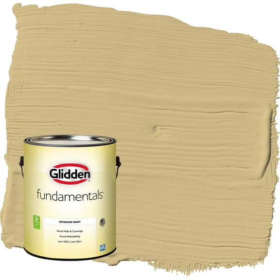 Glidden Fundamentals Appalachian Trail / Yellow Eggshell Interior Paint, 1 Gallon