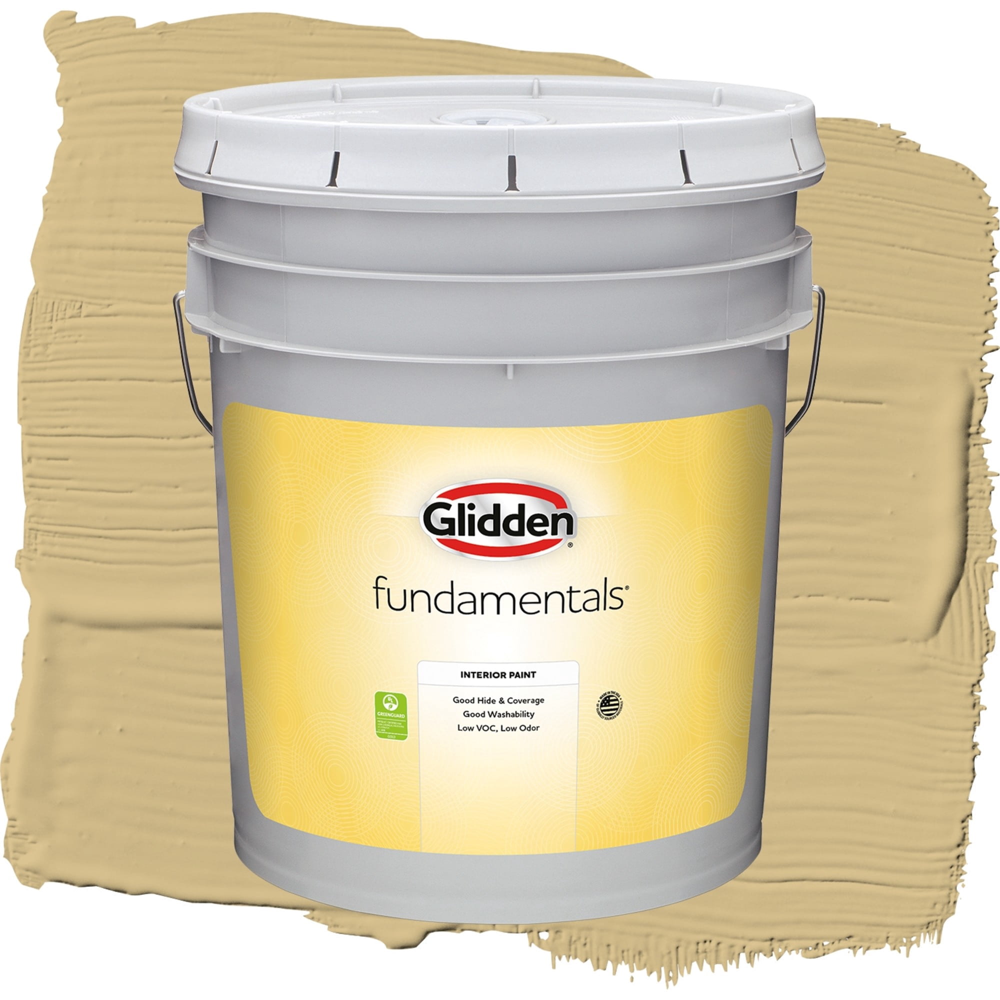 Glidden Fundamentals Appalachian Trail / Yellow, Semi-Gloss Interior Paint, 5 Gallon
