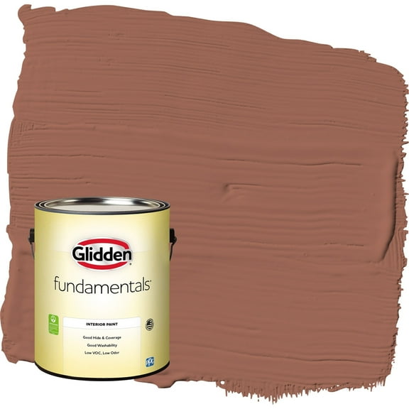 Glidden Fundamentals Apple Brown Betty / Orange Eggshell Interior Paint, 1 Gallon