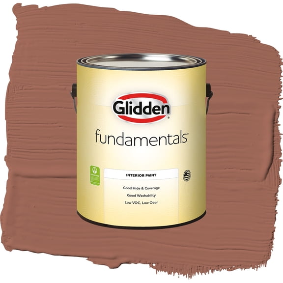 Glidden Fundamentals Apple Brown Betty / Orange, Semi-Gloss Interior Paint, 1 Gallon