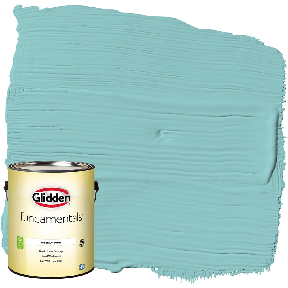 Glidden Fundamentals Aqua Fiesta / Blue Semi-Gloss Interior Paint, 1 Gallon