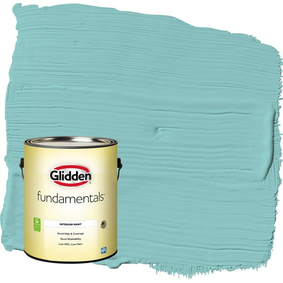 Glidden Fundamentals Aqua Fiesta / Blue Semi-Gloss Interior Paint, 1 Gallon