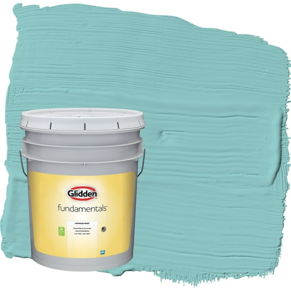 Glidden Fundamentals Aqua Fiesta / Blue Semi-Gloss Interior Paint, 5 Gallon