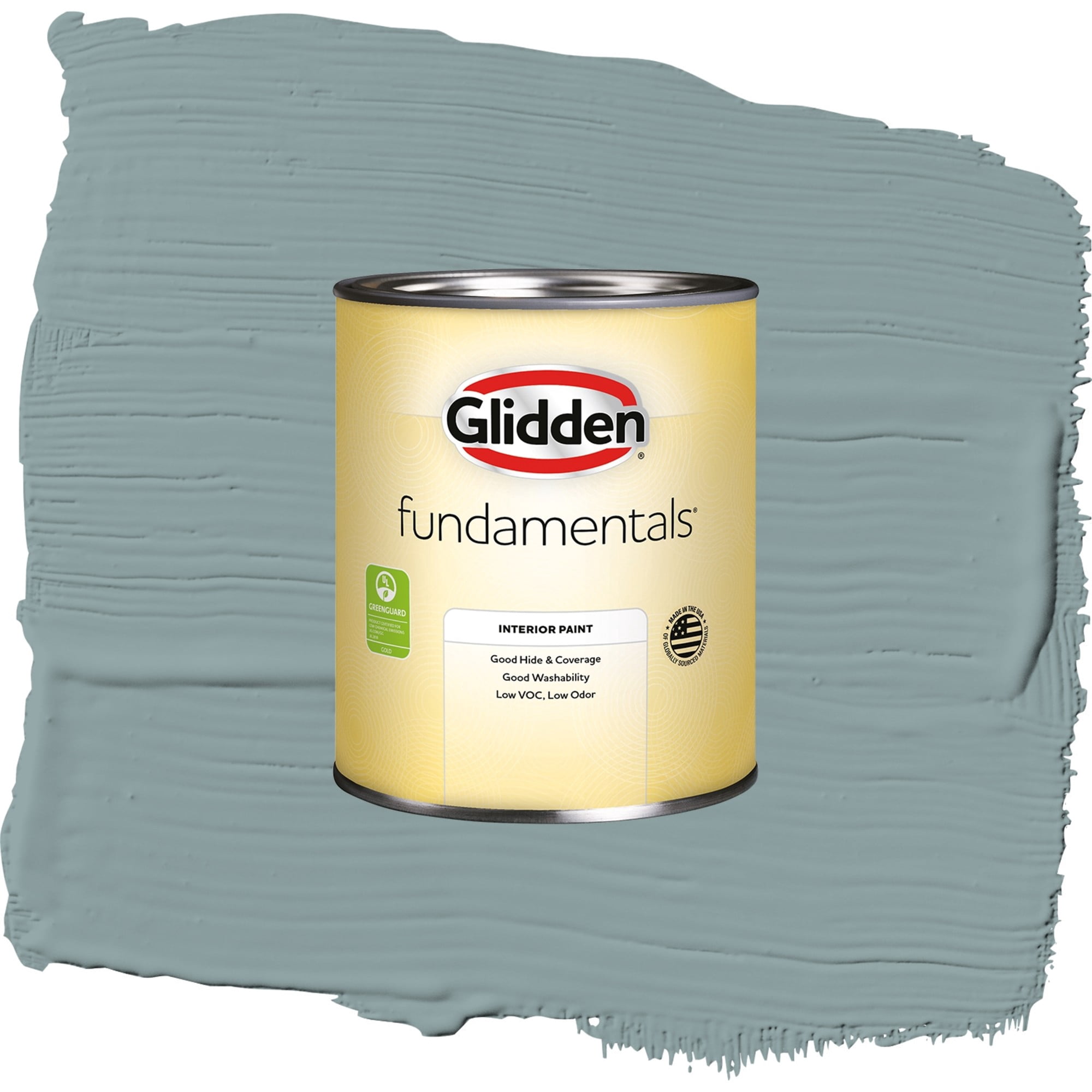 Glidden Fundamentals Aqua Smoke / Blue, Flat Interior Paint, 1 Quart