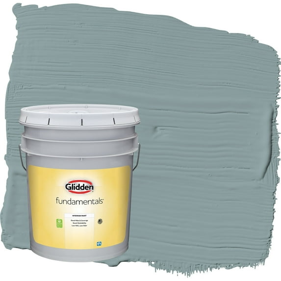 Glidden Fundamentals Aqua Smoke / Blue Flat Interior Paint, 5 Gallon