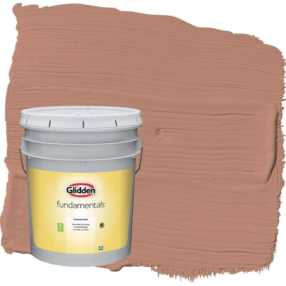 Glidden Fundamentals Big Cypress / Orange Flat Interior Paint, 5 Gallon