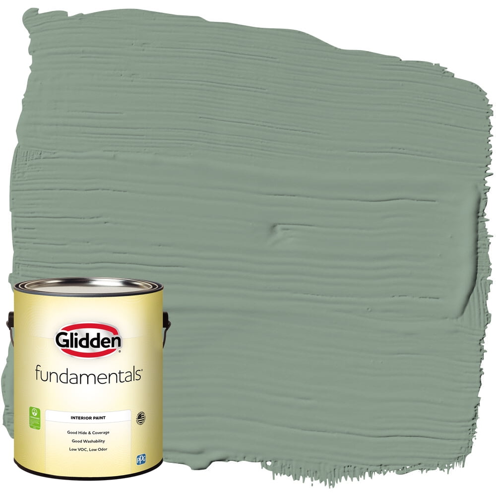 Glidden Fundamentals Birch Forest / Green Eggshell Interior Paint, 1 Gallon