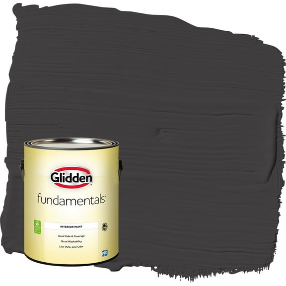 Glidden Fundamentals Black Magic / Black Eggshell Interior Paint, 1 Gallon