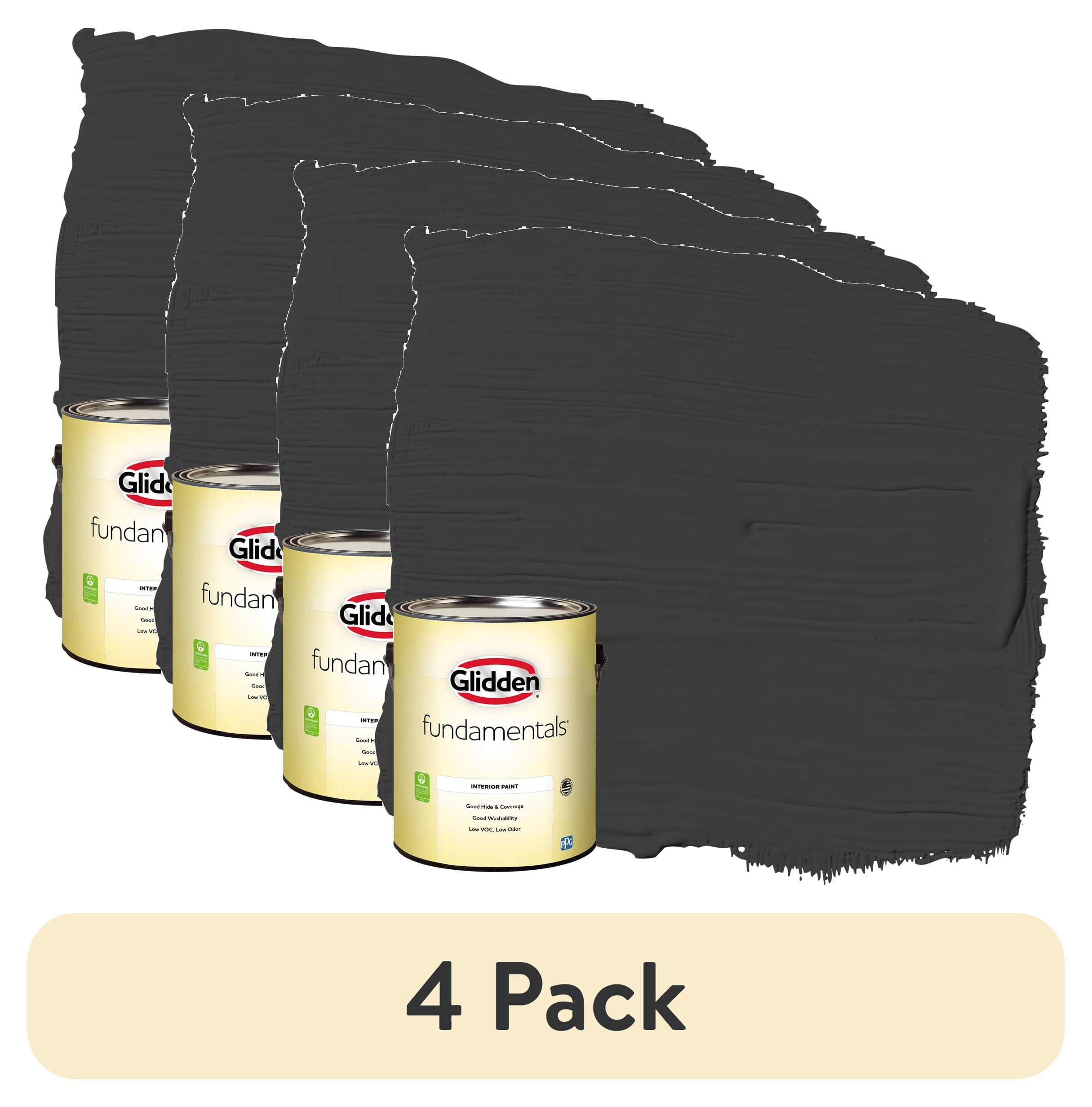 (4 pack) Glidden Fundamentals Interior Paint Black / , Semi-Gloss, 1 ...